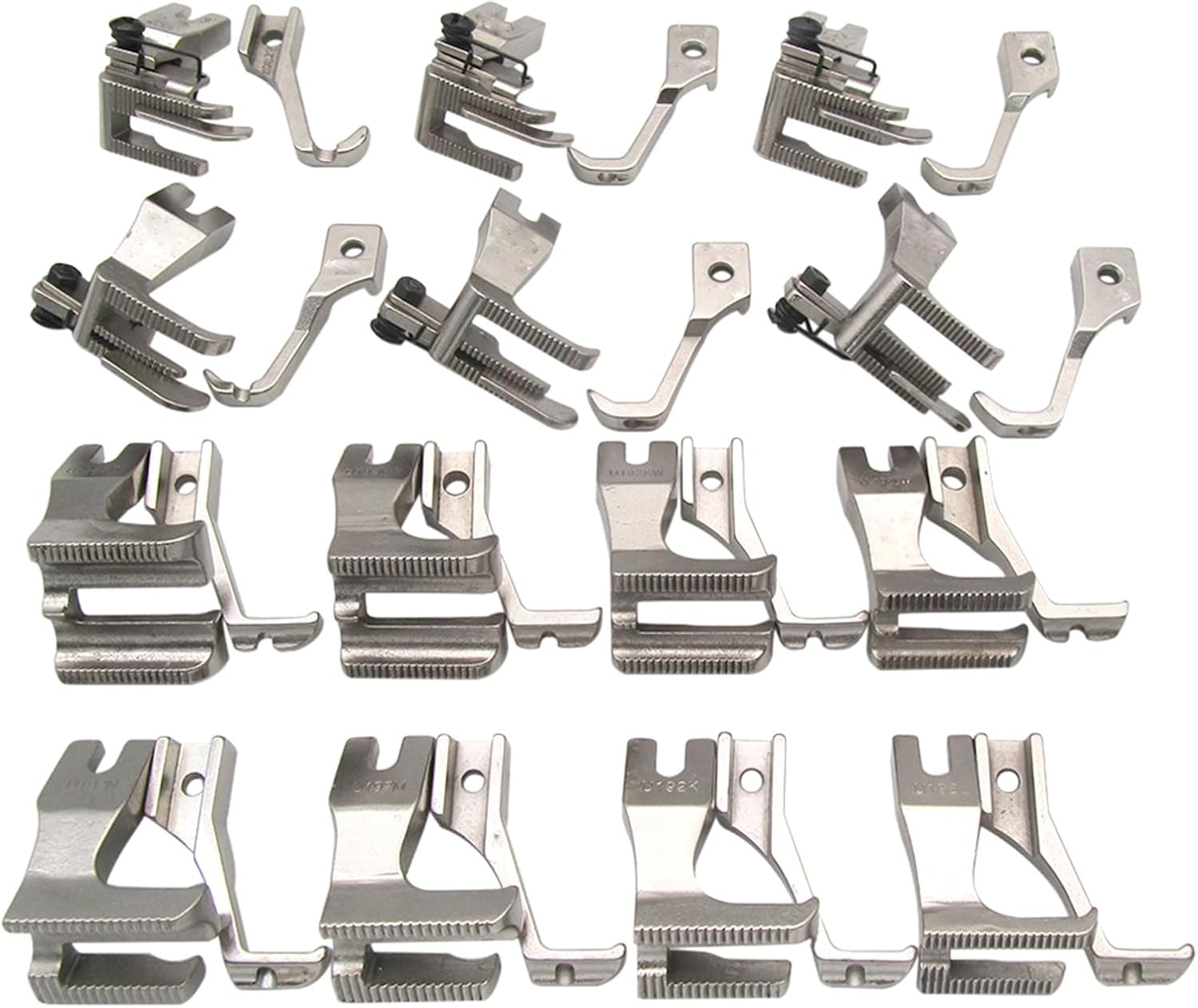 CKPSMS Brand -#KP-19075-14 14SET Single & Double Piping & with Guide Walking FEET Compatible with/Replacement for JUKI Brand DU-141 DU-1181 CONSEW Brand 205RB+