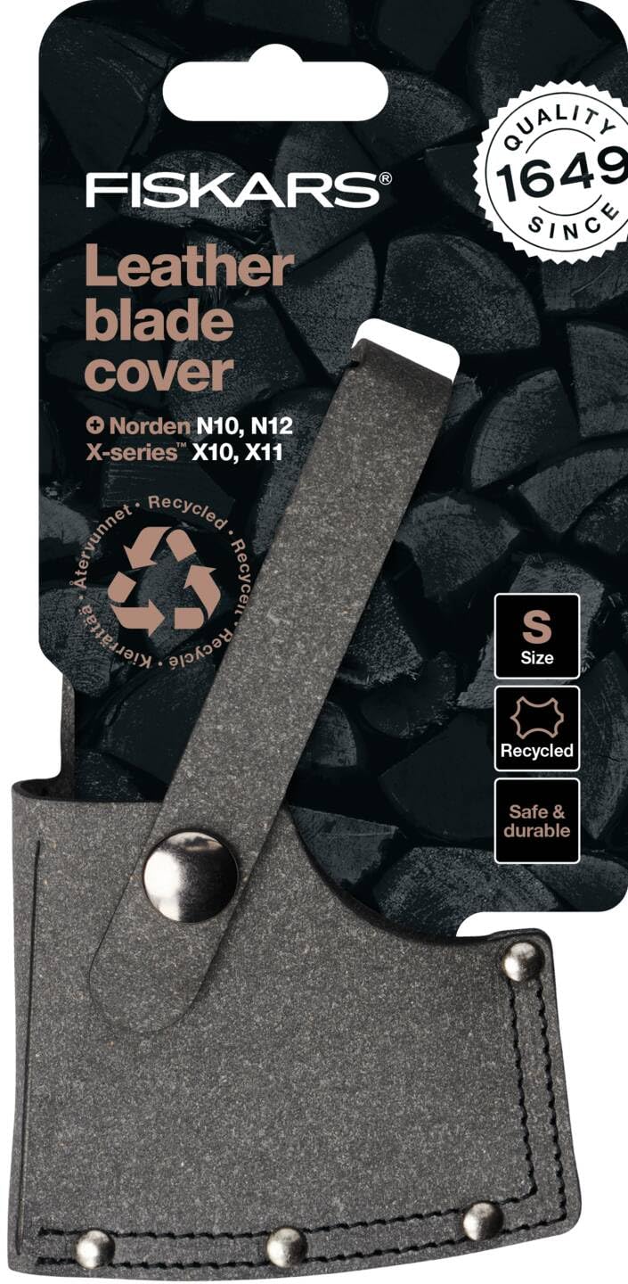 Fiskars Fourreau de hache, Fourreau en cuir pour haches Fiskars (N10, N12, X10, X11, A10 et A11), cuir recyclé, gris, S, 1057532