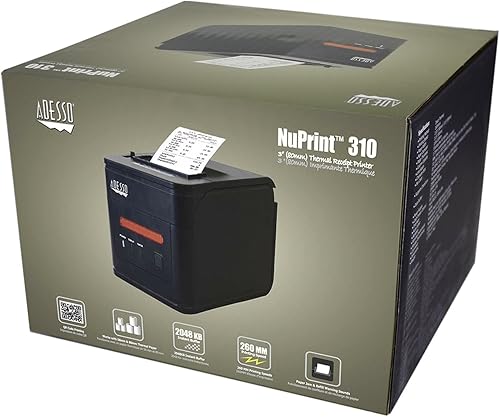 Miniatura 4 de Adesso NuPrint 210-2" Impresora térmica de recibos, color negro