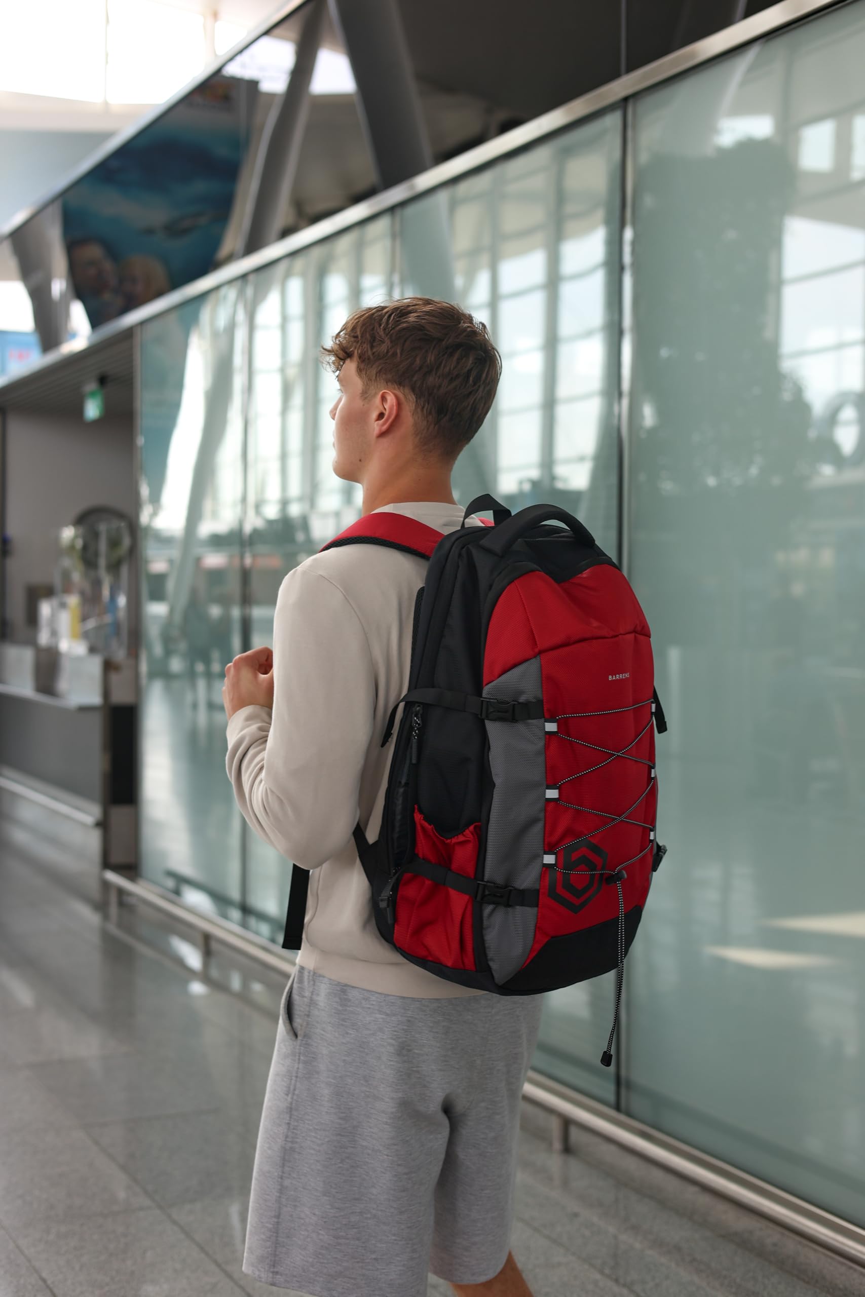 BARRENS Borsa per cabina bagagli a mano, 55 x 40 x 20 cm, zaino da viaggio leggero, 38 l, per aereo con elementi riflettenti e design ergonomico