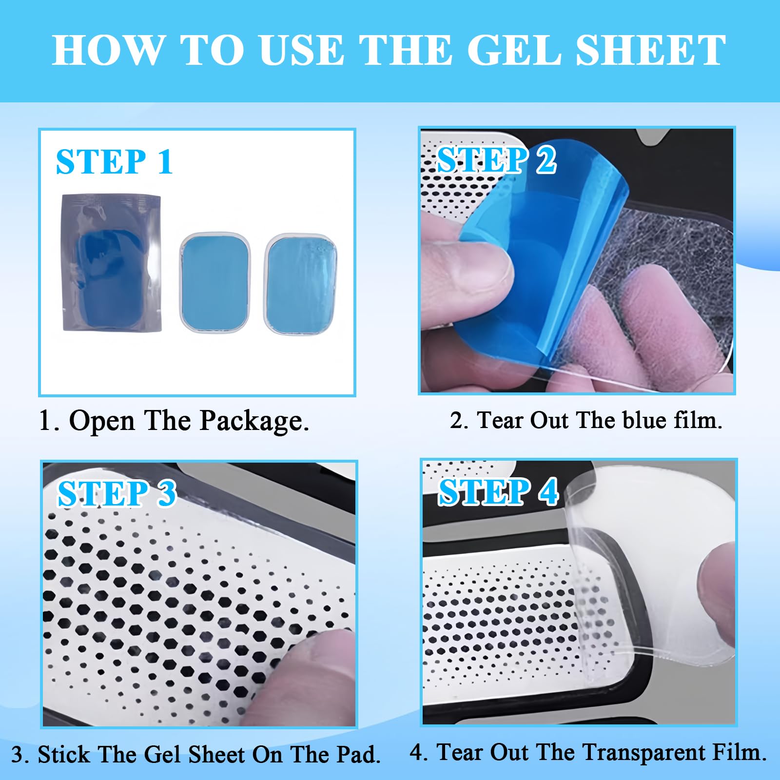 50 Cuscinetti In Gel Di Ricambio Per Addominali EMS, Idrogel, Compatibili Con Trainer ABS E Toner, 25 Confezioni - 5
