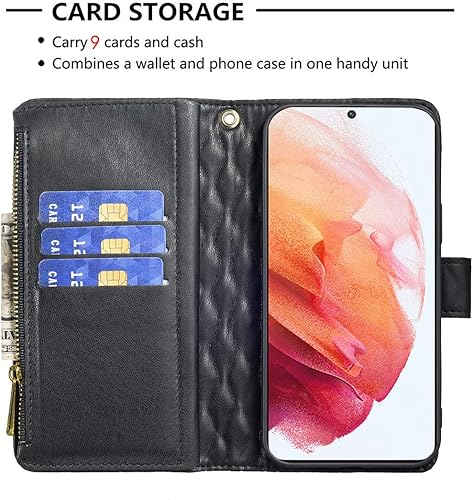 Miniatura 4 de Asuwish Funda de teléfono para Samsung Galaxy S21 5G de 6.2 pulgadas con protector de pantalla de vidrio templado y soporte de tarjeta de crédito