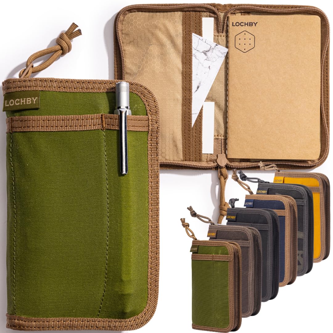 LOCHBY® Pocket Journal | Tomoe River 3.5" x 5.5" Notebook | Waxed Canvas | Ideal for Travelers & Daily Use, Fits Field Notes, Moleskine Cahier — image 1