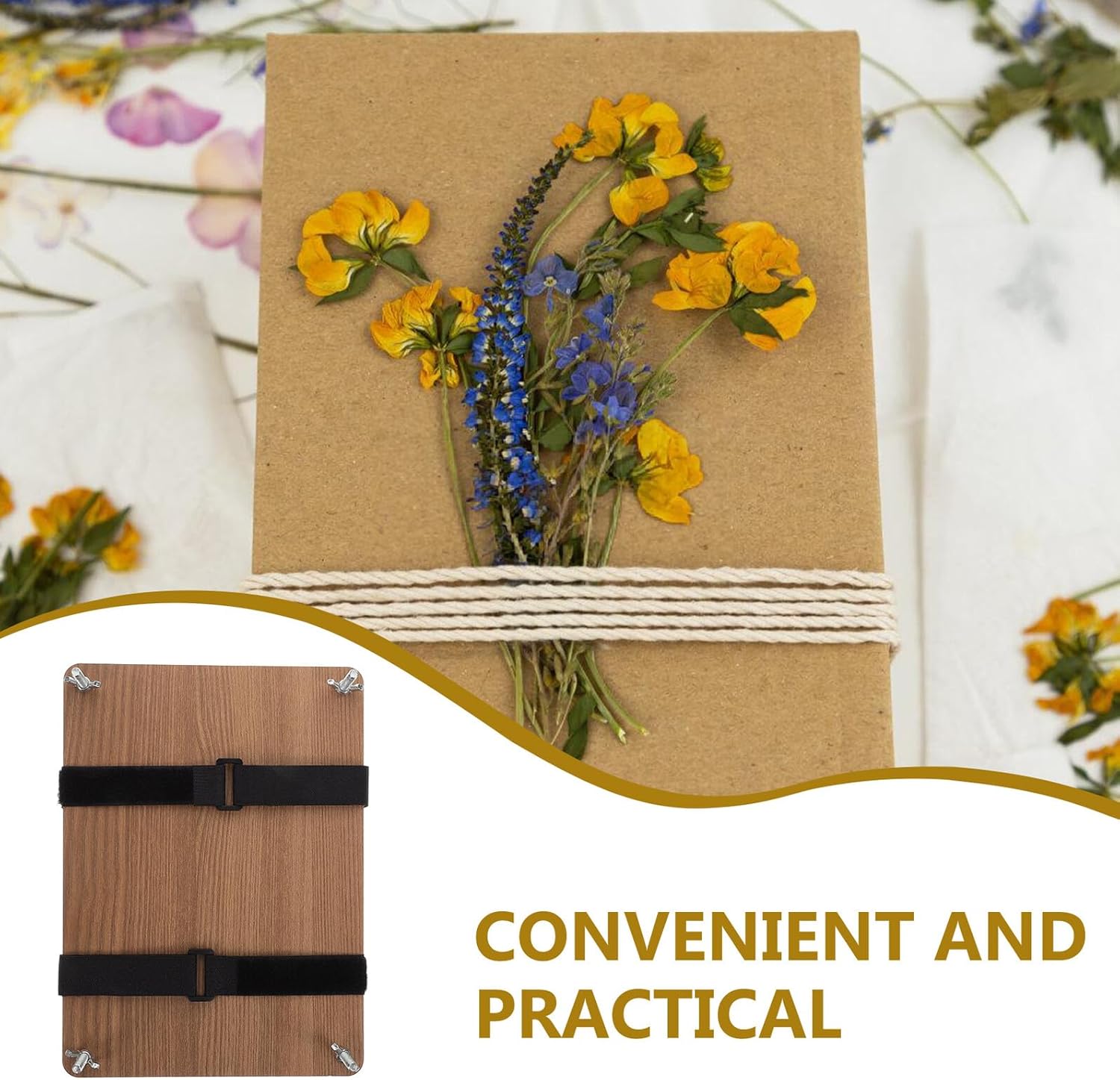 FAVOMOTO Flower Preservation Kit with Wooden Pressing Tool DIY Botanical Specimen Maker for Beginners Press Flower Crafting Supplies for Creative Floral Art and Home Decoration