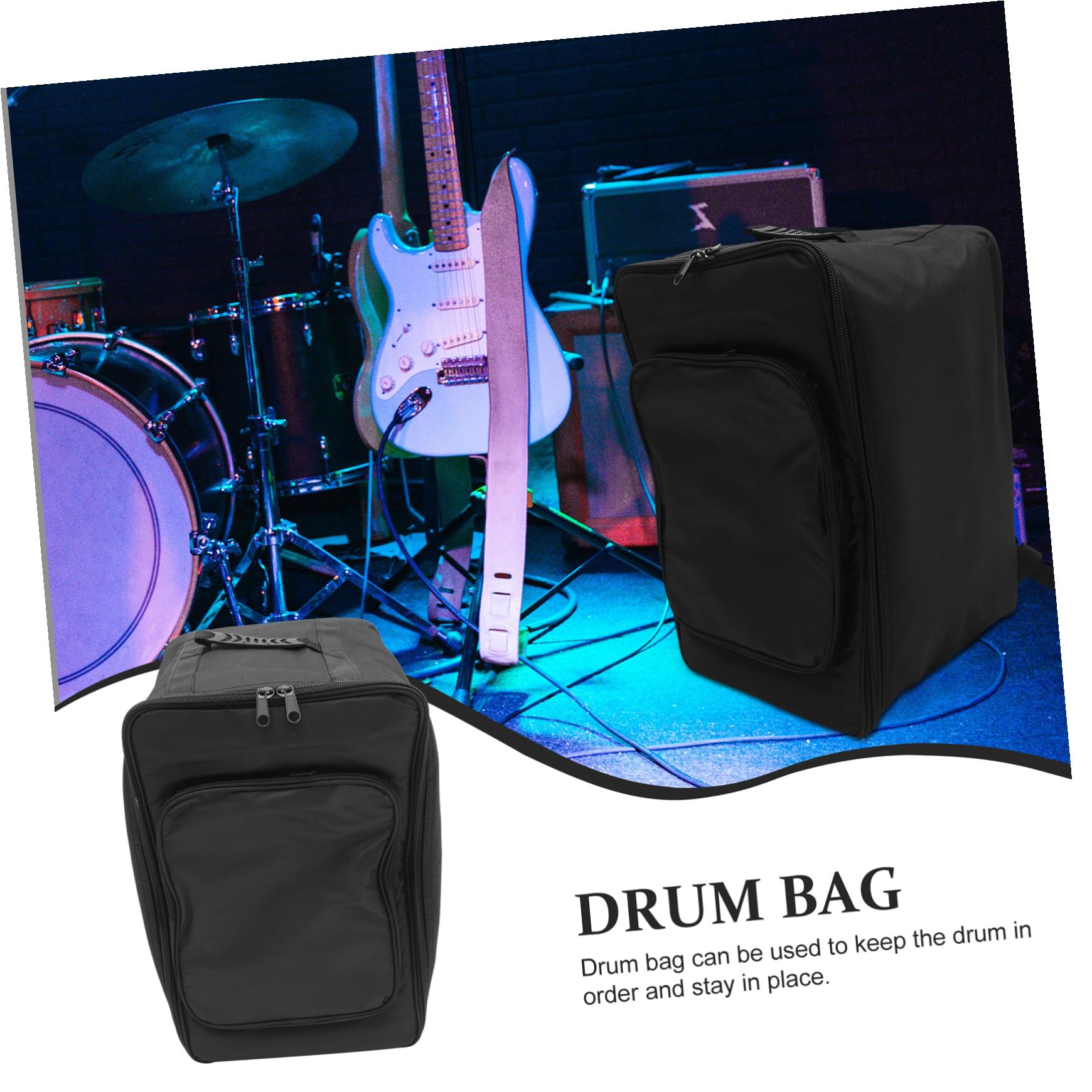 Schlagzeugtasche für Cajón mit Rucksackgurten, Schwarz, 1 Stück