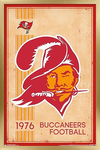 Miniatura 6 de Trends International NFL Tampa Bay Buccaneers - Póster de pared con logotipo retro 14, 14.725 x 22.375 pulgadas, versión prémium sin marco Versión