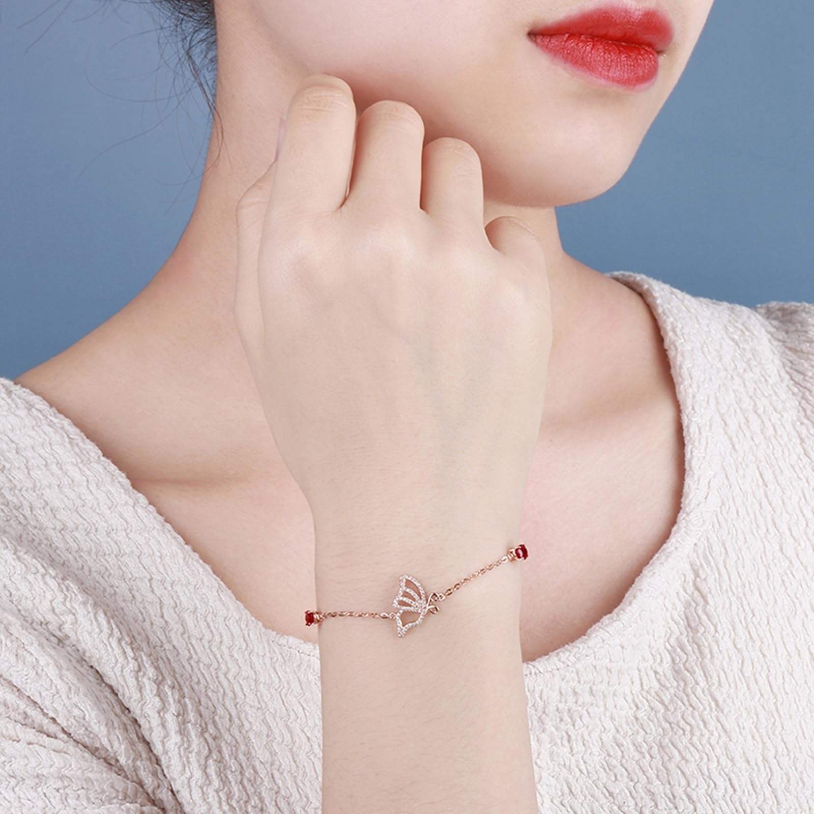 Bransoletki różowe złoto 750/585/375, bransoletka damska rubinowa 1,3 ct, 16-18 cm, 4 cm przedłużenie z diamentem, bransoletka ślubna dla chłopaków