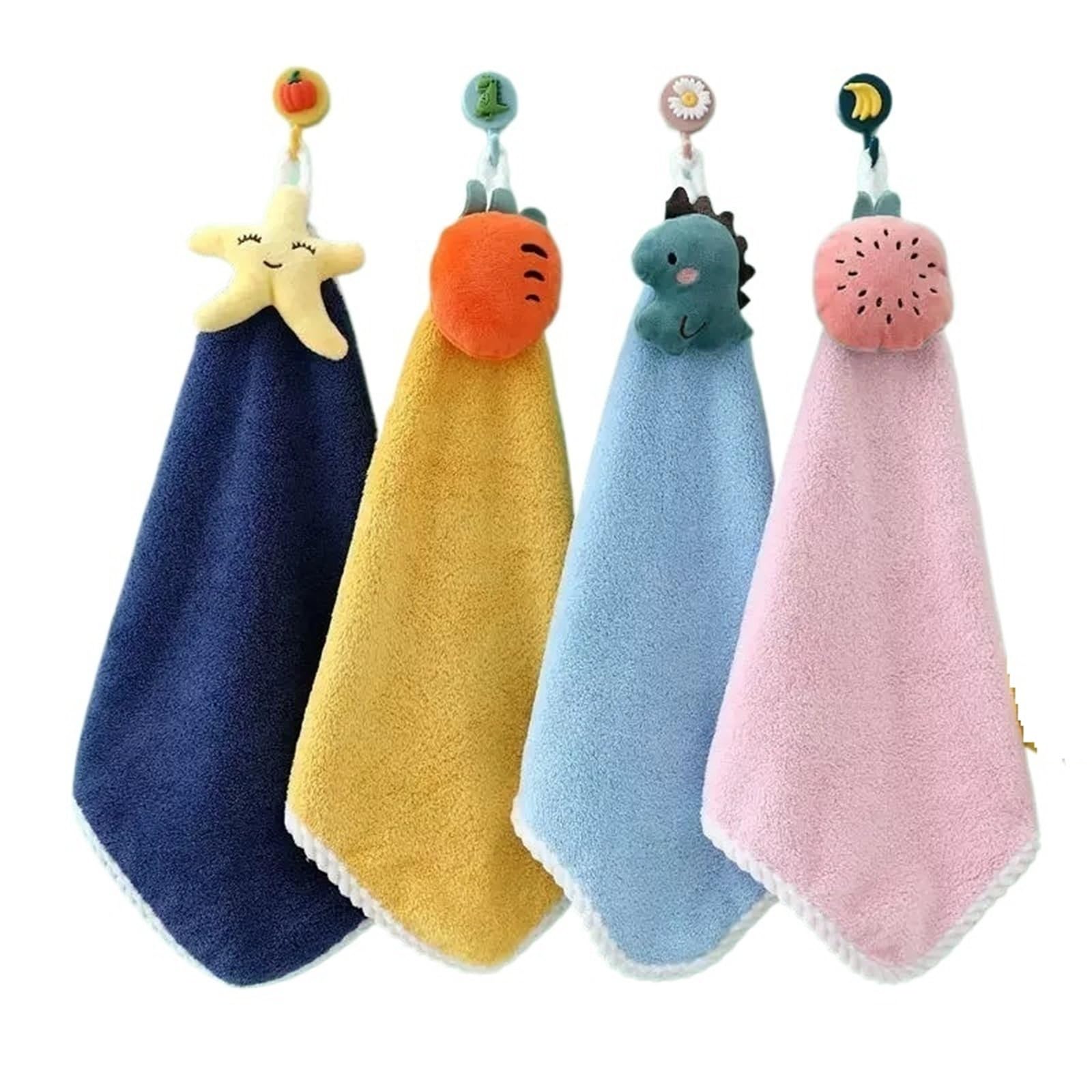 WSQHAO 4 Pcs Hand Towels Microfiber Fingertip Absorbent For Infant, Suitable For Bathroom for Hand(Color5)
