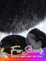 Vista 25 de Aukmla Bufanda de piel de boda para mujer con broche de diamantes de imitación para novia y damas de honor A-Marrón
