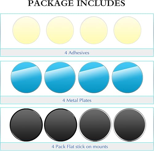 Miniatura 4 de TOODOO Soporte magnético para teléfono celular, 4 piezas, soporte para teléfono celular, soporte universal para automóvil, soporte magnético plano