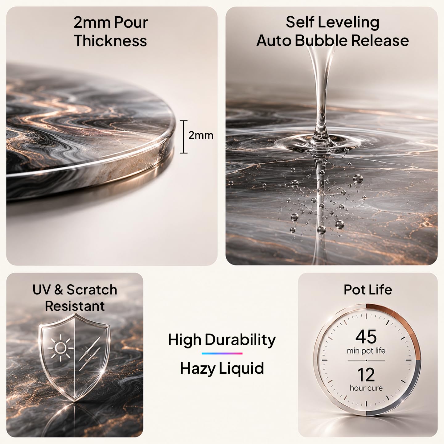 MAGNIFICO Metallic Resin 2:1 Clear Epoxy Resin & Hardener Kit | 3 KG product image 2