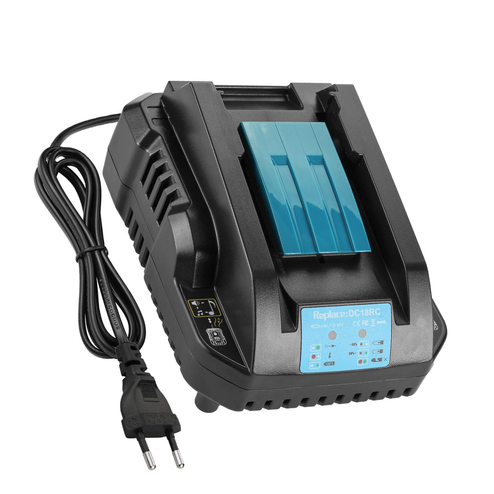 Energup 14,4V-18V 3A Chargeur de Rechange pour Makita Chargeur 18V DC18RC DC18RD pour Makita Batterie 18V BL1850 BL1840 BL1830 BL1430 BL1415