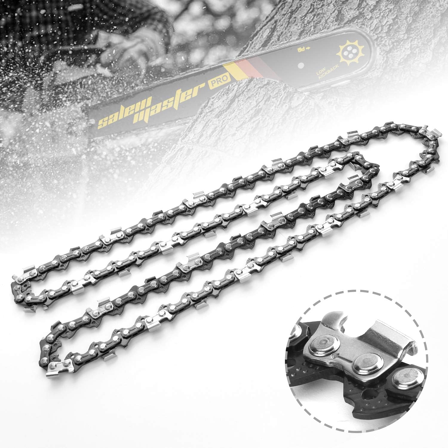 20 Inch Chainsaw Chains - .058" Gauge - .325" Pitch - 76 Drive Links, Semi-Chisel Gas Powered Chainsaw Chain Fits for Salem Master Chainsaw/Chinese Chainsaw