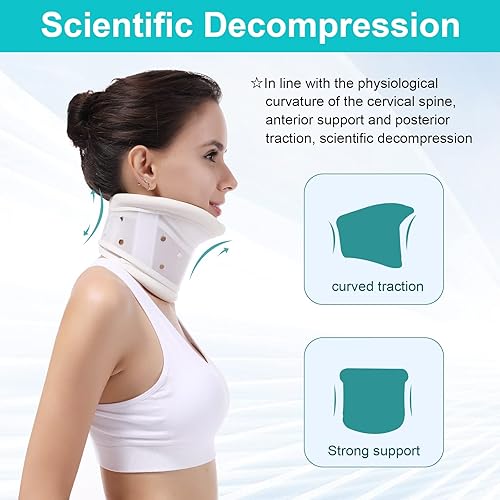 Miniatura 5 de TANDCF - Collar cervical con soporte para barbilla para alivio rígido, cuello cervical correcto, soporte para el dolor óseo, cuidado de la salud