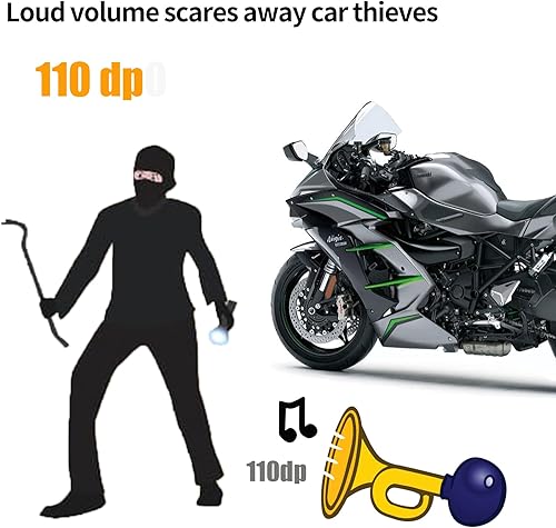 Miniatura 2 de Cerradura de acelerador de motocicleta resistente antirrobo ajustable, sistema de alarma de motocicleta antirrobo de 110 db, cerraduras de scooter