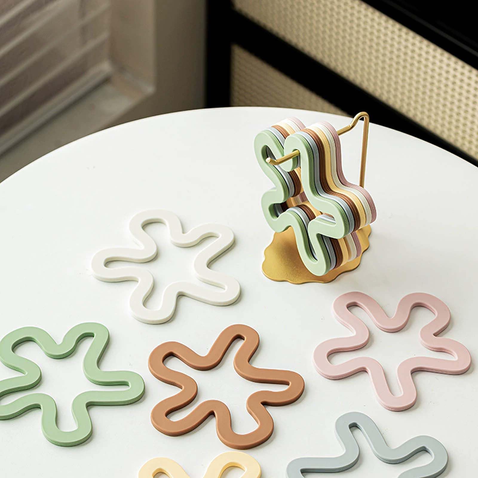 Salvamanteles de Silicona con Forma de Flor para Platos Calientes,