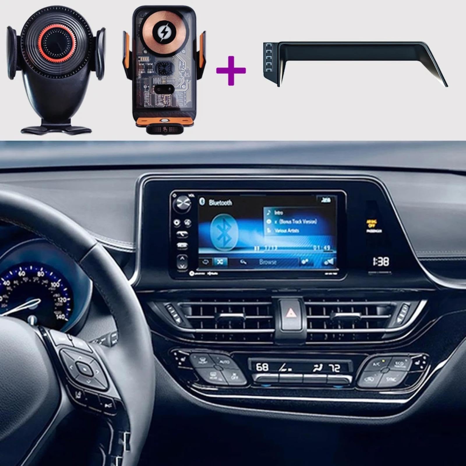 Uchwyt Samochodowy na Telefon dla Toyota C-HR 2018-2022, uchwyt na telefon samochodowy 8/9 cala ekran nawigacyjny stała podstawa uchwyt na telefon komórkowy