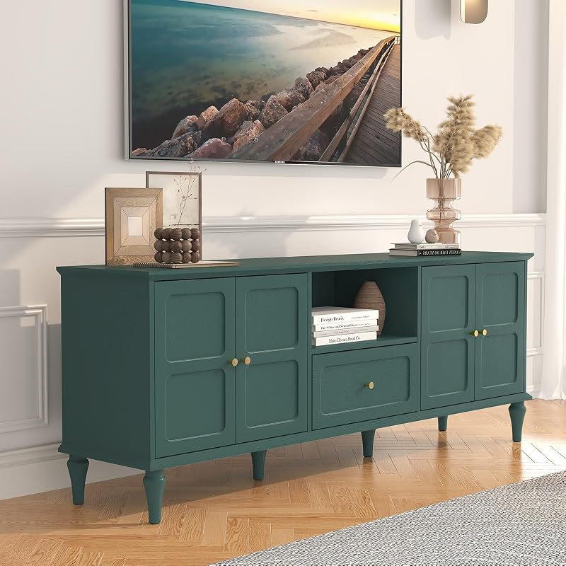 ARTPOWER 67" Mid-Century Modern TV Stand for TVs Up to 75 Inches, Green image 3