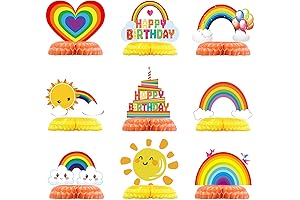 Rainbow Honeycomb Balloon Decor - 9-Pack