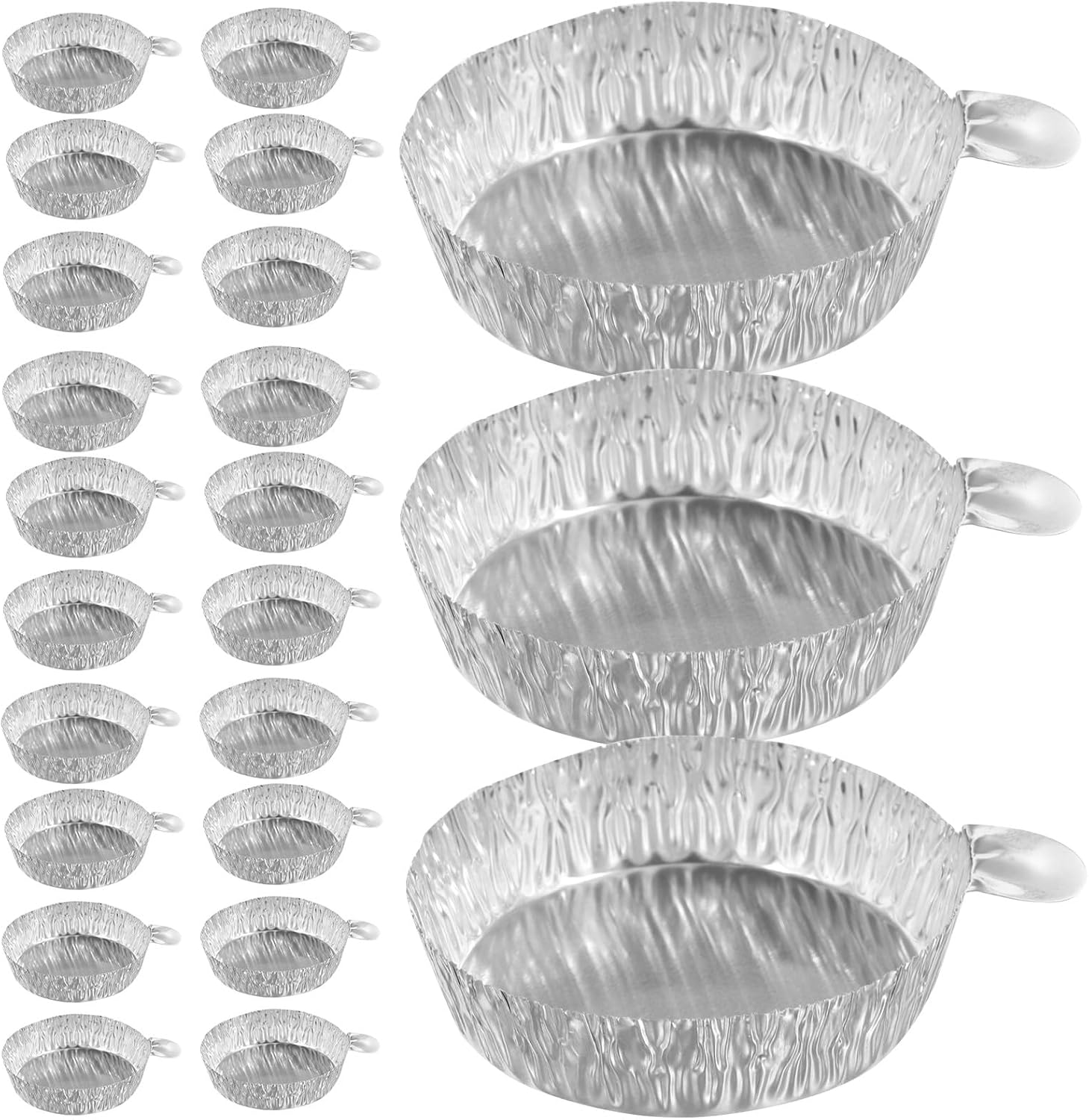 NUOBESTY Aluminum Foil Weighing Dish Small Laboratory Sample Tray with Handle Disposable Weighing Plate for Dispensing Storage Food Processing Evaporating Drying 2.55 X 1.96 X 0.39 in 100 pcs