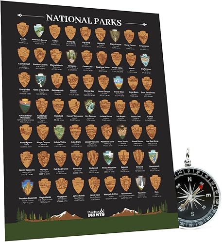 Póster para raspar de los parques nacionales de EE. UU., regalos de parques nacionales, mapa de parques nacionales, mapa de viaje para raspar de