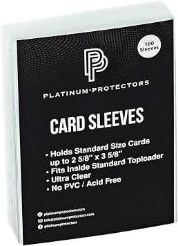 Platinum Protectors Ultra Clear Soft Penny Sleeves for Standard Trading Cards 100 Pack