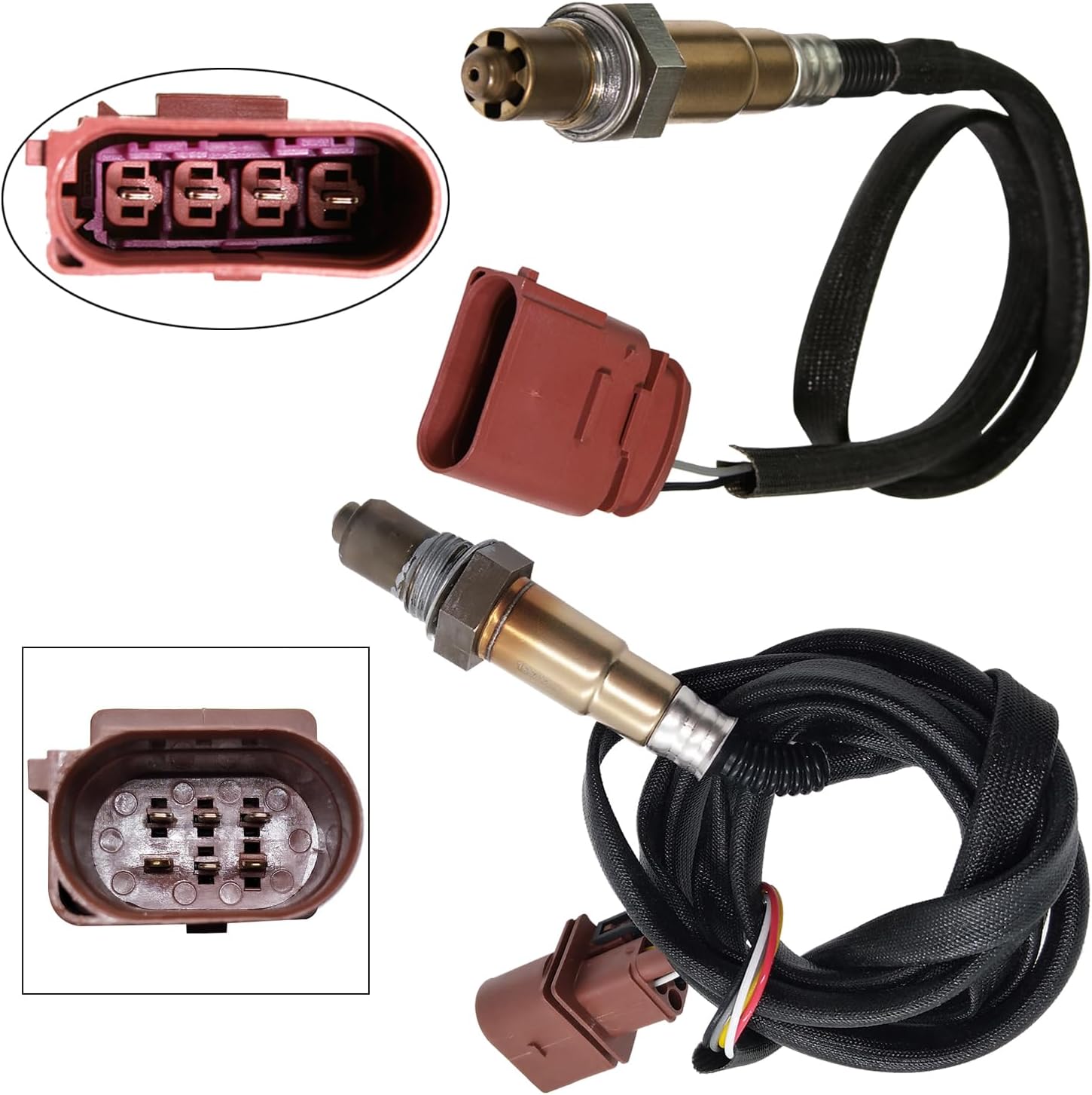 Maxfavor 2Pcs Oxygen Sensor Upstream and Downstream O2 Sensor Fit For 2010 2009 2008 2007 2006 2005 2004 2003 2002 2001 VW Beetle Golf Jetta 2.0L 234-5045 234-4808