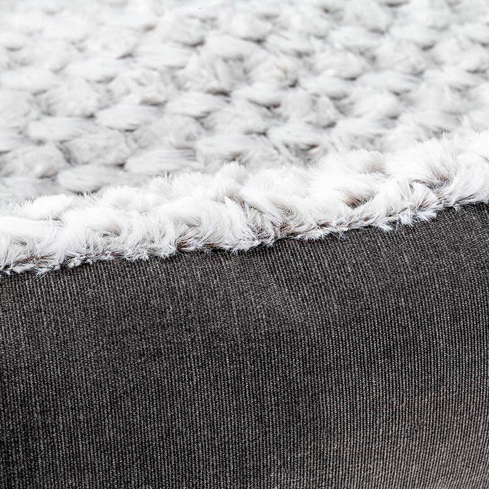 Ferplast Cama para Perro Cojín para Perros Grande Cama para Gato Cojín para Gato Suave y CómodoColchón Perro y Gato Lavable 55 x 48 x h 18 cm. Gris