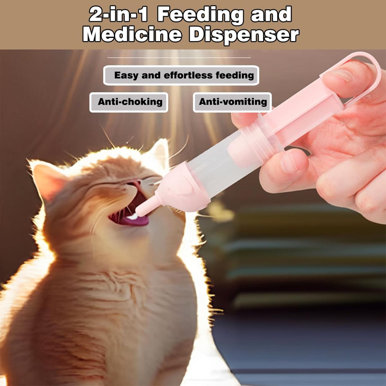Zheigaoxea Kitten Bottle Feeding Kit for Nursing Milk Bottles for Feeding Newborn Puppies,Anti-chocking Design,with 2 Syringes and 10pcs Replaceable Nipples (Purple) - Image 4