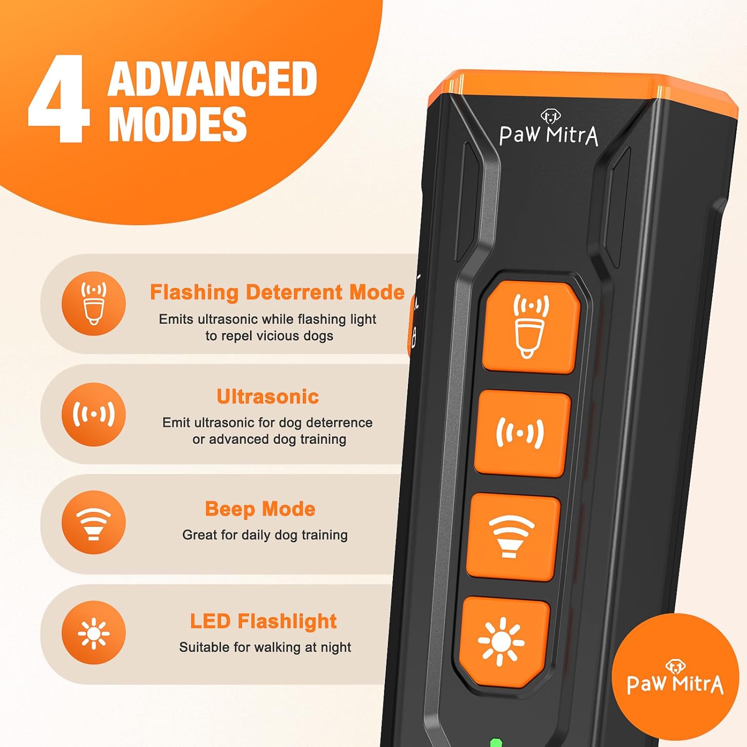 2025 Dog Bark Deterrent Device Rechargeable Ultrasonic Anti-Barking Trainer | 23FT Long-Range No Shock Humane Dog Training Tool, Press Button Instant Control for Indoor & Outdoor Use