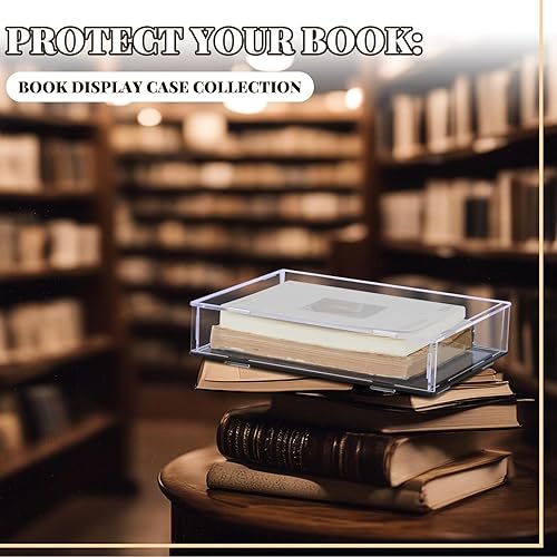 Miniatura 6 de Suzile Estuche de exhibición de libros de 10.5 x 7.5 x 2 pulgadas, caja protectora de acrílico transparente con base negra para exhibir figuras de