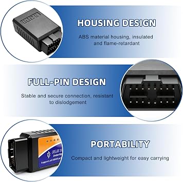 Bluetooth Car Code Reader V1.5,Mini OBD2 Scanner,OBD2 Code Reader, OBD II Diagnostic Scan Tool,OBDII Adapter,Universal Car Engine Scanner Compatible with iOS,Android,Windows,Plug & Play