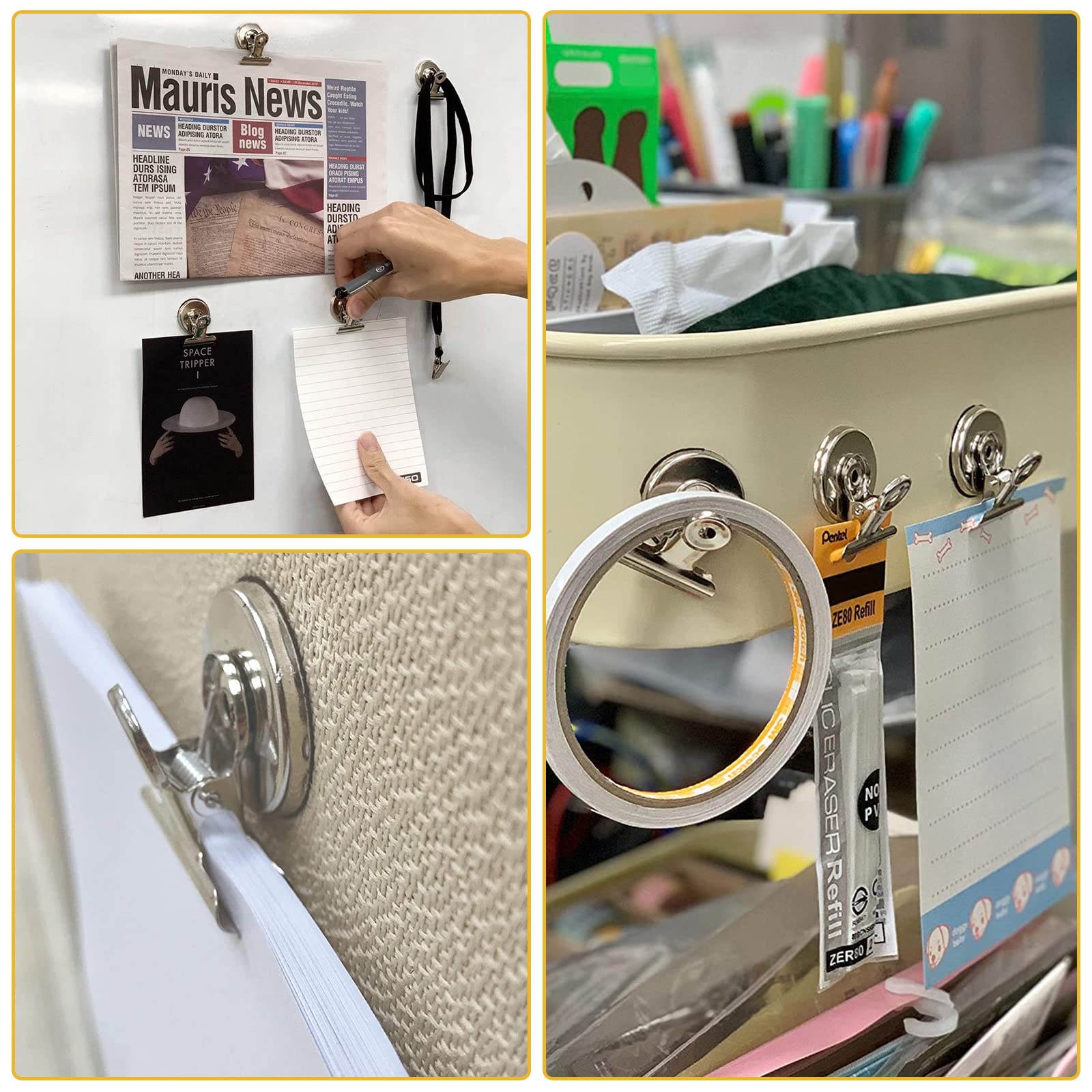 20-Pack Magnetic Clips – Strong Fridge Magnets With Hooks, 31mm Wide, Scratch-Safe For Freezer & Kitchen