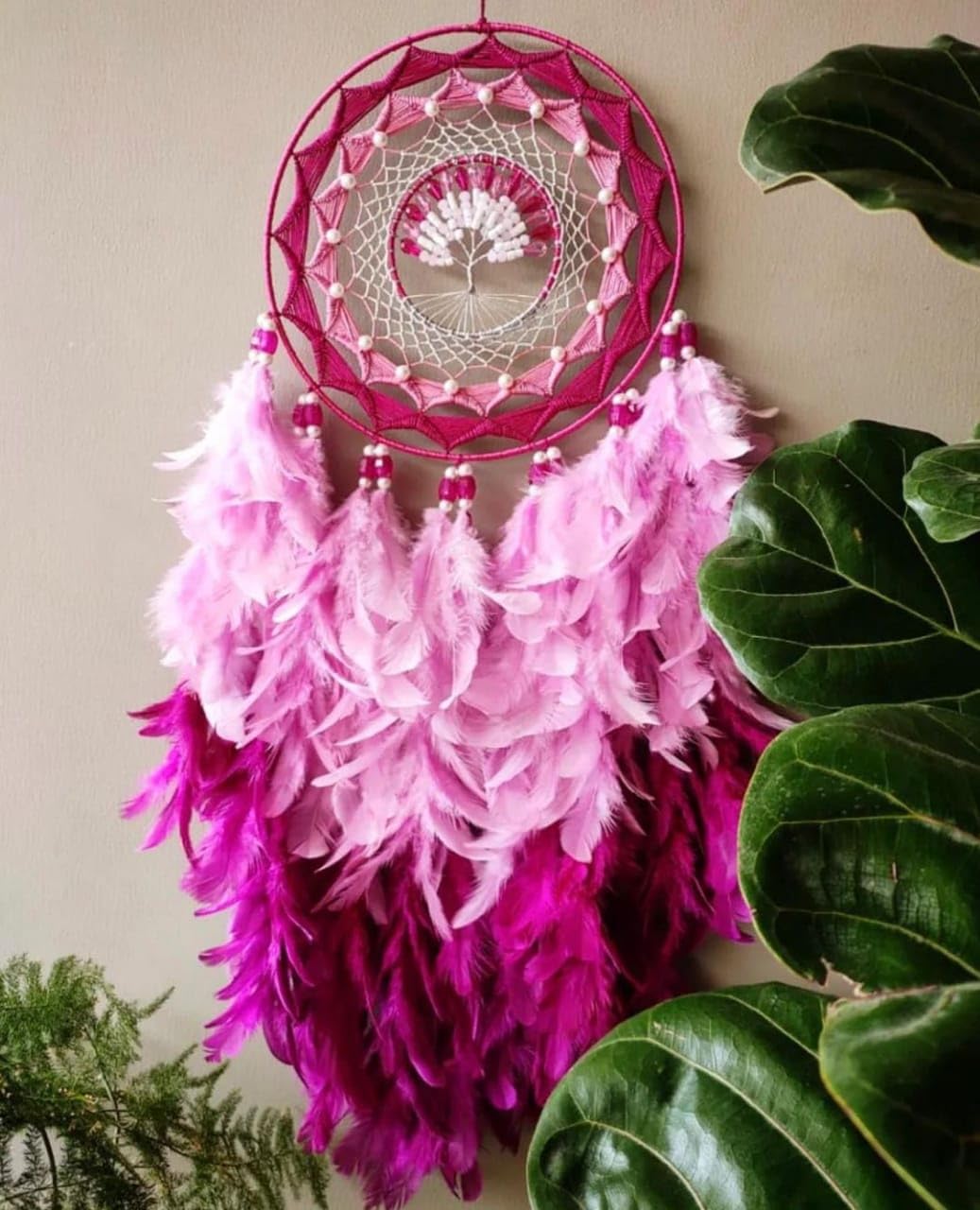 UVID Pink Life of Tree Dream Catcher FOE Wall Hanging,Home Decor