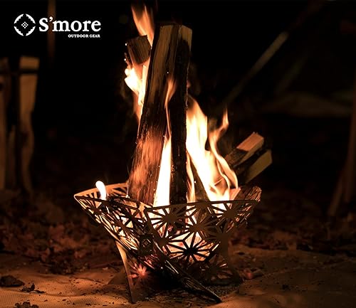 Miniatura 2 de S'more Fogata portátil para campamento, hoguera al aire libre con parrilla para cocinar, estufa con bolsa de almacenamiento, chimenea de jardín