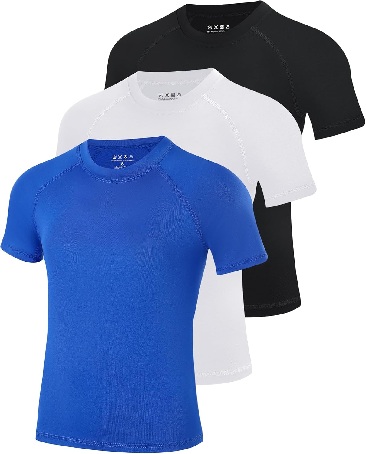 Blueleaf Boys Compression Shirt Short Sleeve Youth Basketball Football Undershirt Kids Quick Dry Athletic Base Layer T-Shirt