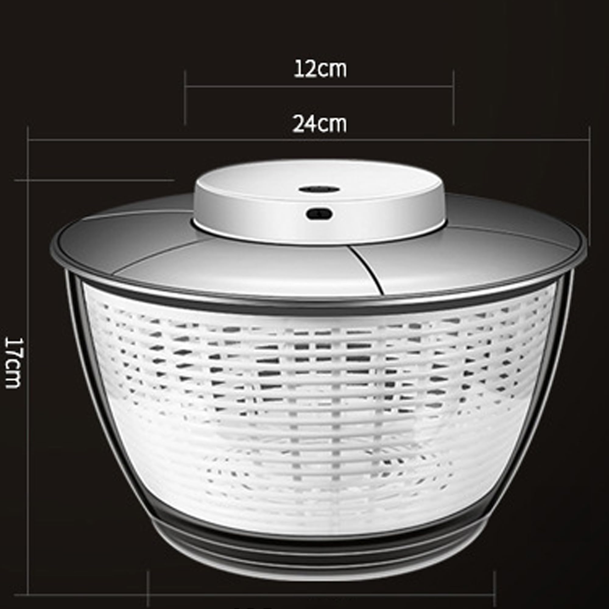 Centrifuga per insalata, Asciugatrice per Verdure, Capacità: 4.5 litri, Trasparente, Asciugare Rapidamente Frutta e Verdura, Lavare Centrifuga, Disidratare e Scolare l'Acqua, Centrifuga Elettrica