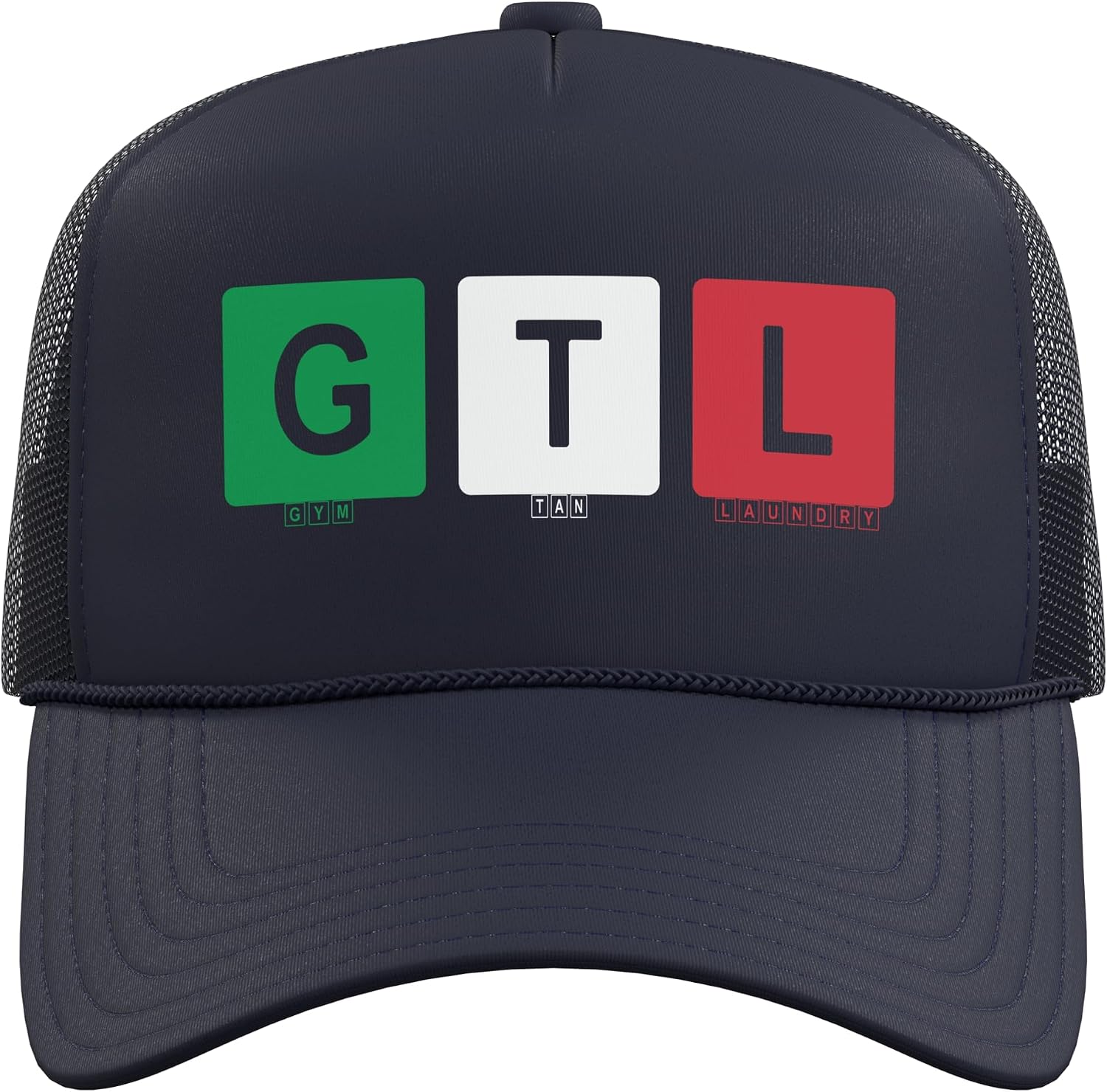Gym Tan Laundry GTL New Jersey Garden NJ Shore Italian Flag Trucker Hat with Adjustable Mesh Back image 2