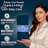 Vista 324 de DAN RIVER Juego de 4 toallas de baño, 27 x 54 pulgadas, 100% algodón, más grandes y ligeras, de secado rápido, súper suaves y absorbentes, toallas