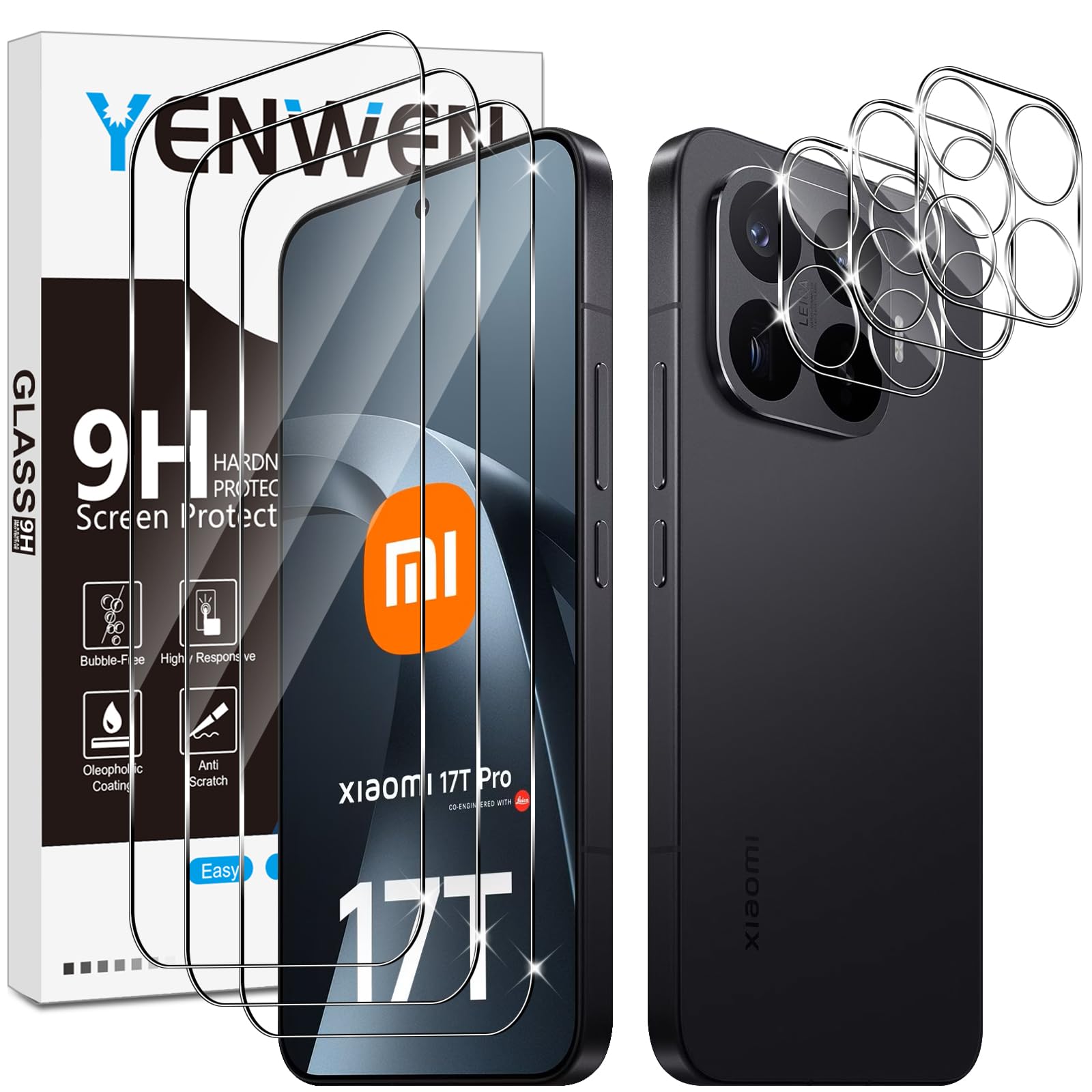 Verre Trempé Xiaomi 17T Pro 5G 3 Pièces Protection écran Film 2.5D HD Dureté 9H