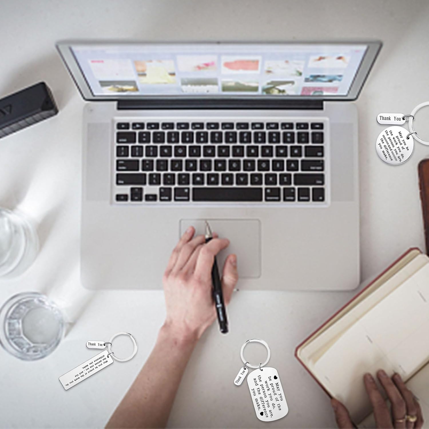 180 Pcs Valentine's Day Employee Appreciation Gift Appreciation Keychain Favor for Coworker 60 Pcs 3 Styles Inspirational Thank You Keychain for Employee Teacher Nurse Valentine's Day Favor - Image 7