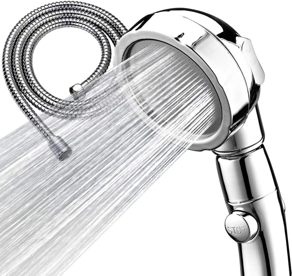 Pacgo Handheld Shower Head Long Hose, highpressure 3model handle