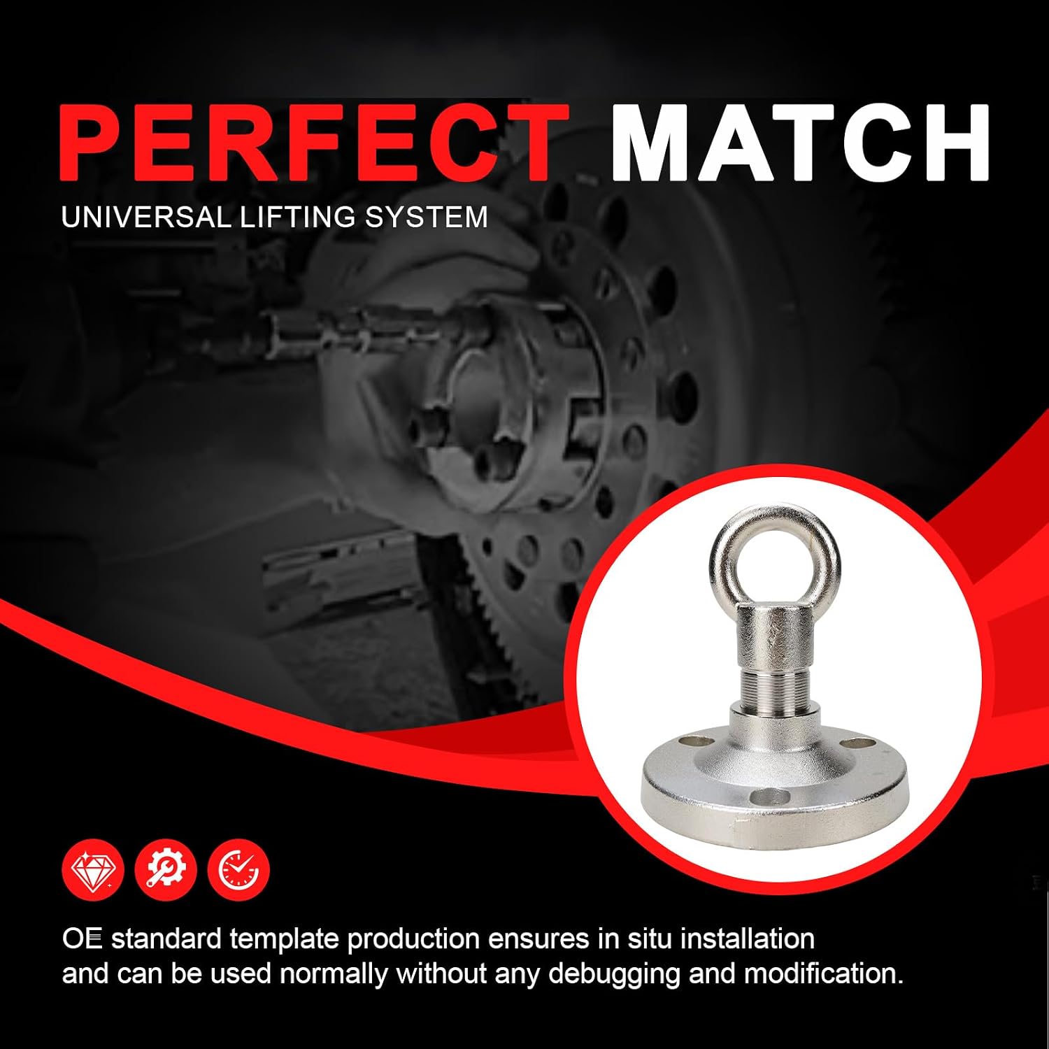 3PCS Universal Lifting Lifting Eye Universal Lifting System Compatible with Lifting Ring MT0022 Yamaha V8 V6, Lifting Adapter MT0025 Mercury Verado, Lifting Adapter MT0024 With Bolts Outboard