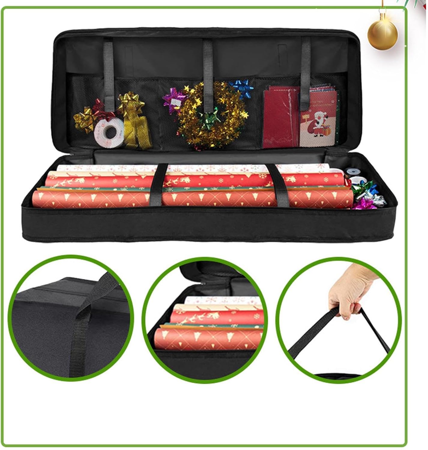 Wrapping Paper Holder,Christmas Wrapping Paper Storage | Large Capacity Holiday Tape Organizer for Ribbons Bows Tags Party Wedding Christmas Birthday Craft Room Wrappers Home