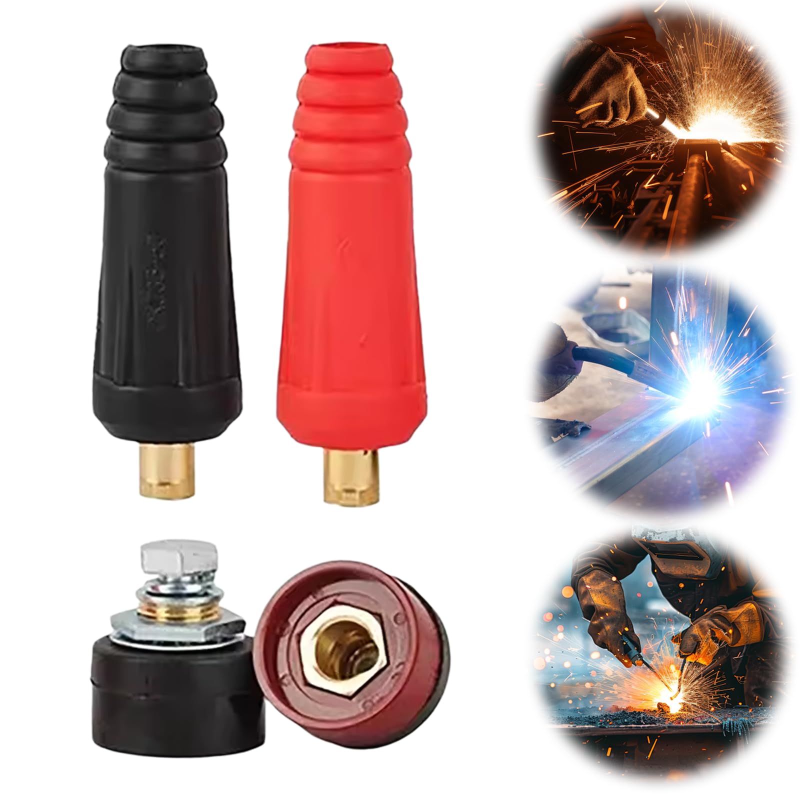 Juego de conectores de panel de cable de soldadura para máquina de soldadura eléctrica | Compatible con máquinas de soldadura modelo 100-250 para conexiones fiables