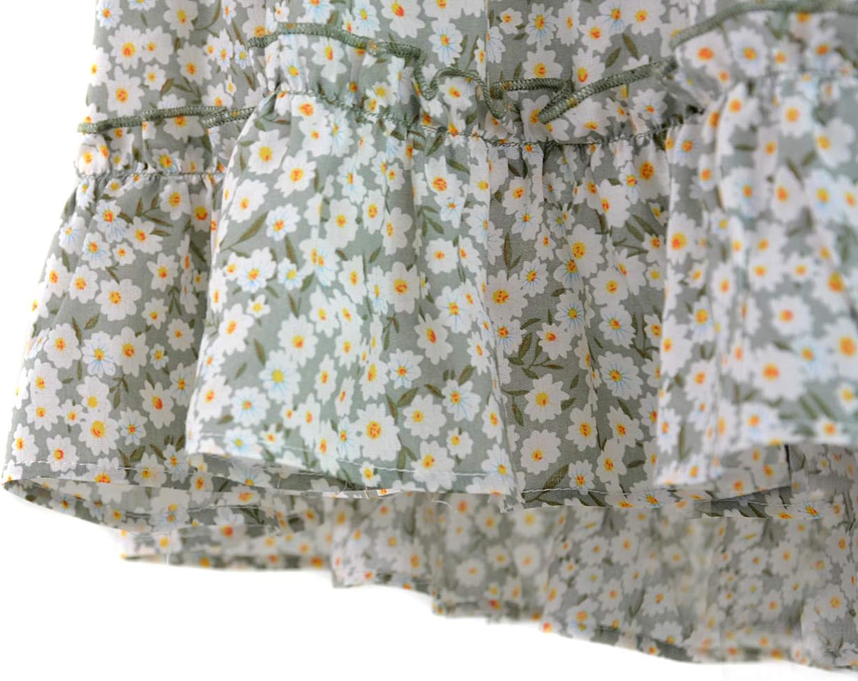 Womens Summer Flowy Tiered Ruffle Mini Skirt Cute High Waist Beach Boho Floral Polka Dot Short Skirts - Image 6