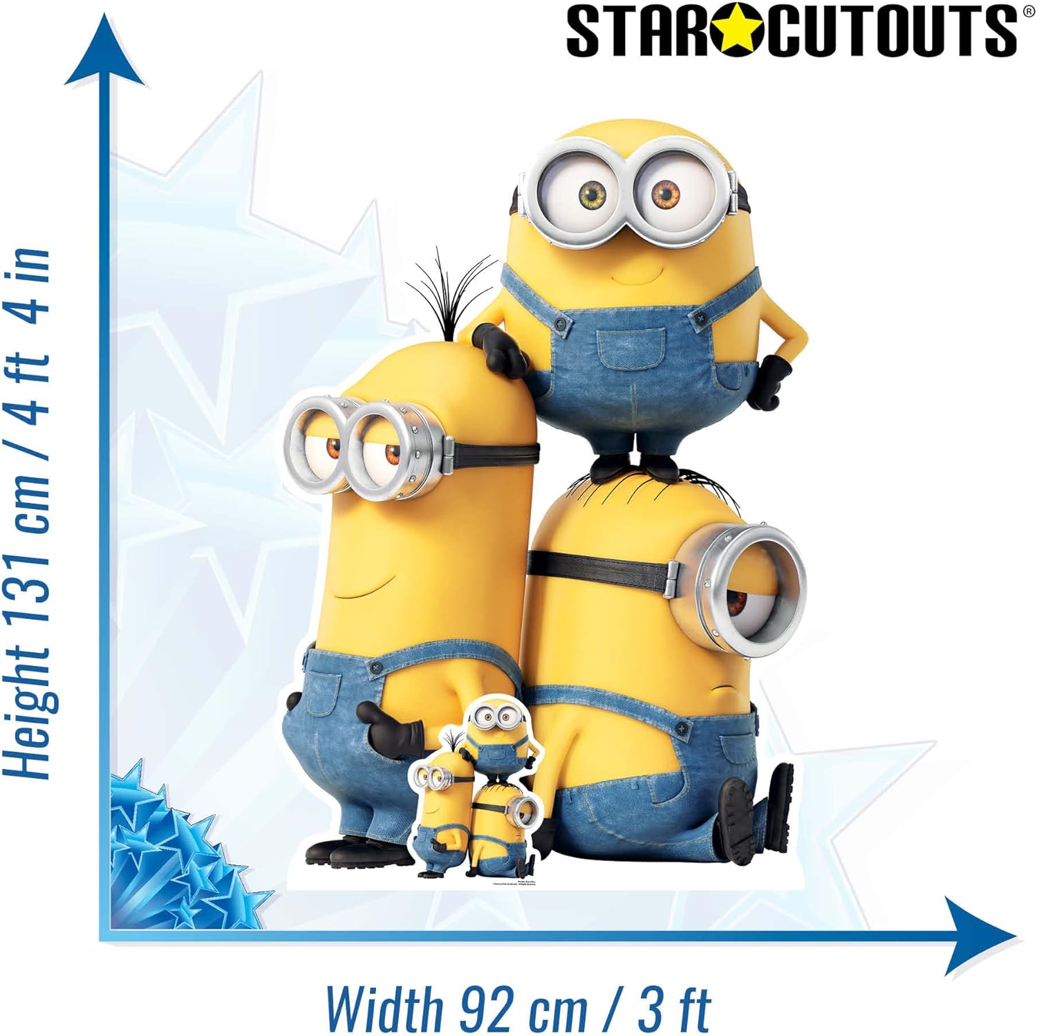 SC4123 Group Minions Kevin Bob and Stuart Cardboard Cutout Birthdays Gifts Decorations