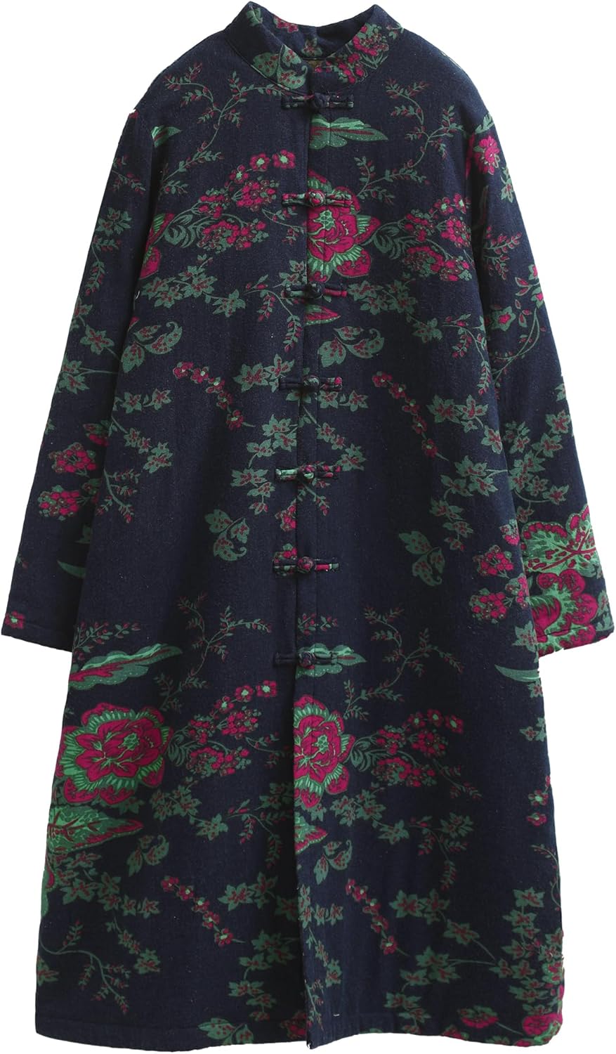 Women's Linen Trench Coat - Boho Jacket Floral Penny Lane Style with Cotton Lining - Image 9