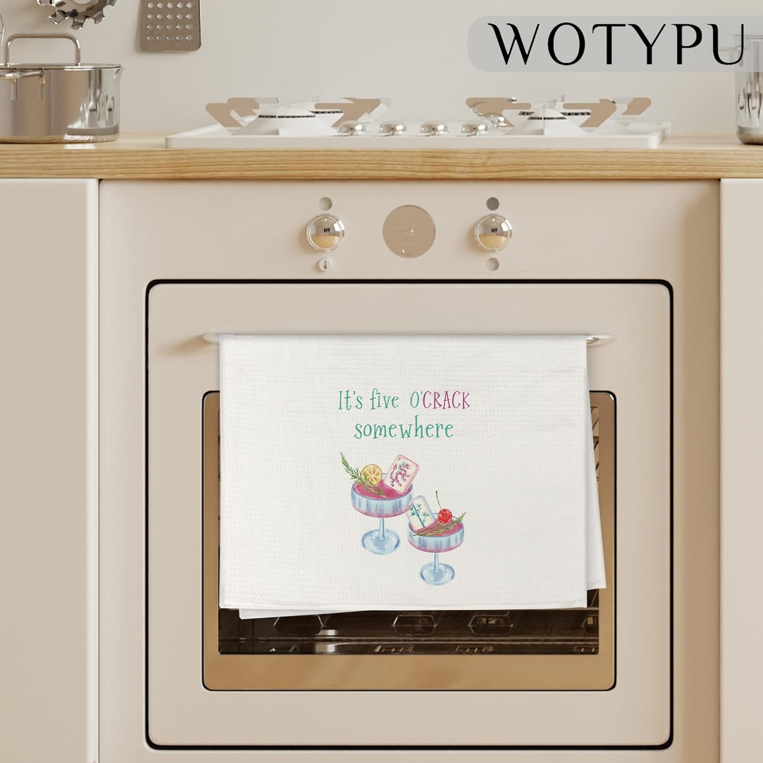 Funny Mahjong Cocktail Kitchen Bar Towels, Cocktail Lovers Gifts Dish Tea Towel, Mahjong Gifts for Women Men Hand Towels for Kitchen Home Bar Cart Decor, 16x24 Inch - Image 3