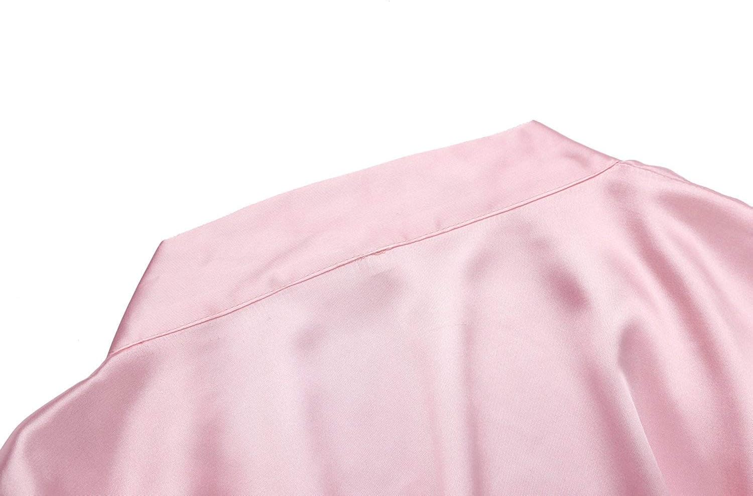 DandyChic Women's Robe Pure Long Kimono Robes Lightweight Silky Sleepwear V-Neck Calf-Length Bathrobe - Image 5